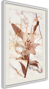 Αφίσα - Lily on Marble Background - 40x60 - Μαύρο - Χωρίς πασπαρτού