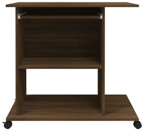 vidaXL Γραφείο Υπολογιστή Καφέ Δρυς 80x50x75 εκ. Επεξεργασμένο Ξύλο