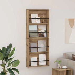 vidaXL Ράφι Περιοδικών με ράφι 2 τμχ. Artisan Oak 60 x 12 x 70 εκ
