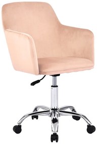 Καρέκλα γραφείου εργασίας Xever pakoworld βελούδο ροζ