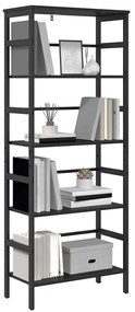 vidaXL Ράφι Βιβλίων Μαύρη Οξυά 60 x 29,5 x 149 εκ Επεξεργασμένο ξύλο