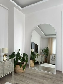 Stewehome Οβάλ Καθρέπτης Δαπέδου Μοντέρνου Σχεδιασμού λευκό 180x100 cm