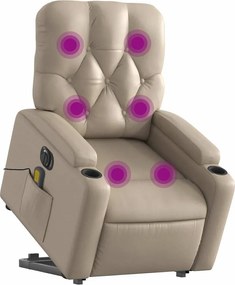 vidaXL Πολυθρόνα Μασάζ Ηλεκ.Ανακλινόμενη με Ανύψωση Συνθ. Δέρμα