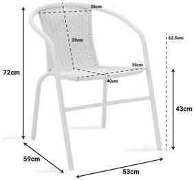 Καρέκλα - Πολυθρόνα Obbi μέταλλο-pe λευκό 54x56x73 εκ. 54x56x73 εκ.