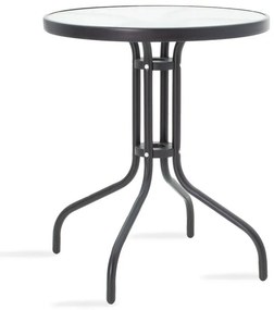 Τραπέζι Watson μέταλλο μαύρο-γυαλί Φ60x70εκ 60x60x70 εκ.