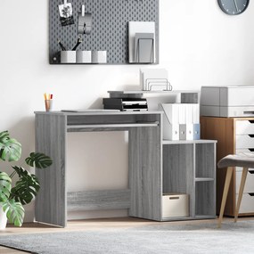 vidaXL Γραφείο με Αποθήκευση Γκρι Σονόμα 120.5x44x88.5 εκ. Επεξεργασμένο Ξύλο