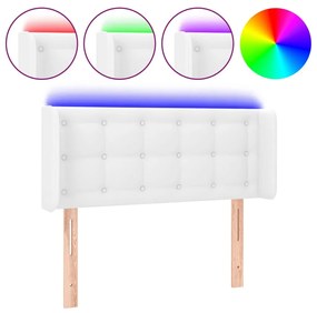 Κεφαλάρι Κρεβατιού LED Λευκό 93x16x78/88εκ. από Συνθετικό Δέρμα 3123315