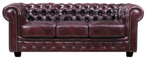 Καναπές Chesterfield Antique Red 689 E9574,34 201X92X72 cm Δέρμα