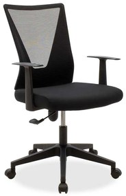 Καρέκλα γραφείου διευθυντή Ghost pakoworld με ύφασμα mesh χρώμα μαύρο - Ύφασμα -  069-000008