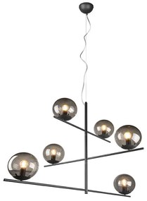 Φωτιστικό Οροφής Pure 302000642 115x80x150cm 6xE14 28W Anthracite-Smoke Trio Lighting