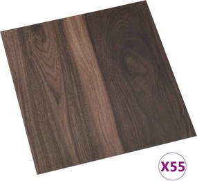 vidaXL Πλάκες Δαπέδου 55 pcs Σκούρο Καφέ 5,11 m² PVC