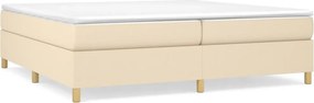 vidaXL Κρεβάτι Boxspring με Στρώμα Κρεμ 200x200 εκ. Υφασμάτινο