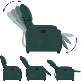 vidaXL Πολυθρόνα Ανακλινόμενη Σκούρο Πράσινο Υφασμάτινη