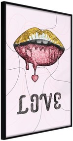 Αφίσα - Lip Gloss and Love - 20x30 - Μαύρο - Χωρίς πασπαρτού