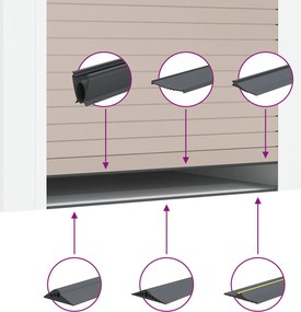 vidaXL Σφράγιση Πόρτας Γκαράζ Μαύρο 52 x 2 mm 5,5 μ PVC