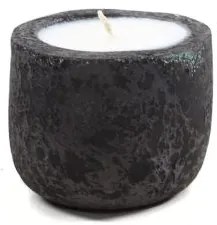 Κεραμικό Κηροπήγιο Mingi Black Spot Gray Medium (13x13x12) Soulworks 0630028