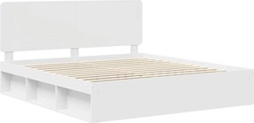 vidaXL Σκελετός Κρεβατιού Λευκό 200 x 200 cm Στερεά ξυλεία πεύκου