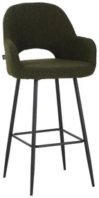 Σκαμπό μπαρ Renish ύφασμα μπουκλέ λαδί και μαύρα μεταλλικά πόδια 51x57x114 εκ. 2αδα 51x57x114 εκ.