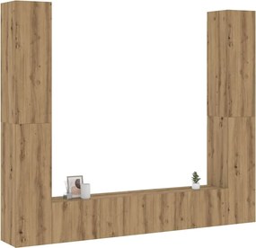 vidaXL 6 τεμαχίων σετ επίτοιχου ντουλαπιού τηλεόρασης