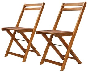 Καρέκλες Bistro Εξωτερικού Χώρου 2 τεμ. από Μασίφ Ξύλο Ακακίας