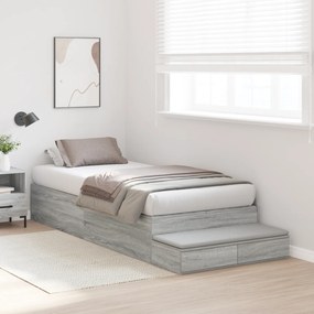 vidaXL Κρεβάτι με αποθηκευτικό χώρο  Γκρι Sonoma 90x200 εκ