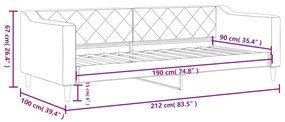 Καναπές Κρεβάτι Μαύρος 90 x 190 εκ. Υφασμάτινος - Μαύρο