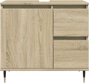 vidaXL Ντουλάπι Νιπτήρα Μπάνιου Sonoma Δρυς 65x33x60 εκ. Επεξ. Ξύλο
