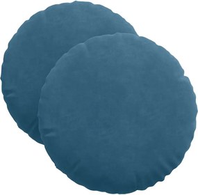 vidaXL Μαξιλάρια καθισμάτων 2 pcs Μπλε Ø 40 x 13 εκ. Βελούδο