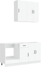 vidaXL Μονάδα κουζίνας LUCCA 5 pcs Λευκό Επεξεργασμένο Ξύλο