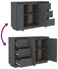 vidaXL Συρταριέρα Γκρι 111x34x75 εκ. από Μασίφ Ξύλο Πεύκου