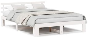 vidaXL Σκελετός Κρεβατιού Λευκό 150 x 200 cm Μασίφ ξύλο πεύκου