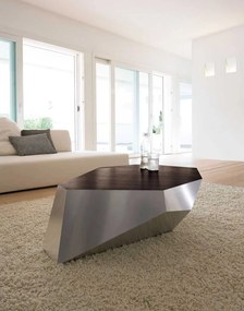 Τραπέζι σαλονιού Diamante Matt lacquered aluminium 100x70x30 - Matt lacquered  wood