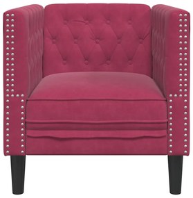 vidaXL Πολυθρόνα Chesterfield Μπορντό Βελούδινη