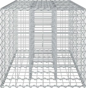 vidaXL Ανασηκωμένο κρεβάτι gabion Ασημί