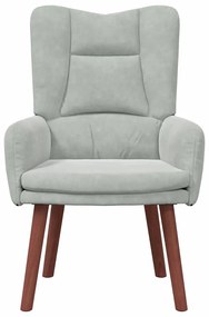 vidaXL Χαλαρωτική Πολυθρόνα Ανοιχτό γκρι 63 x 67 x 94 εκ. Βελούδο