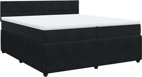 vidaXL Κρεβάτι Boxspring με Στρώμα Μαύρο 200x200 εκ. Βελούδινο