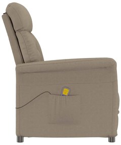 vidaXL Καρέκλα μασάζ με μαξιλάρι Taupe 70.5 x 96.5 x 95 cm ύφασμα