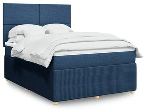 ΚΡΕΒΑΤΙ BOXSPRING ΜΕ ΣΤΡΩΜΑ ΜΠΛΕ 140X190 ΕΚ. ΥΦΑΣΜΑΤΙΝΟ 3292050