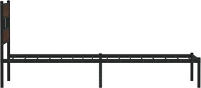 vidaXL Σκελετός Κρεβατιού Χωρίς Στρώμα Καφέ Δρυς 75x190 εκ.