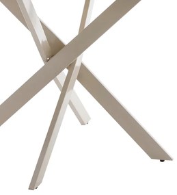 Τραπέζι Dammero pakoworld mdf κρεμ απόχρωση με πόδι κρεμ μέταλλο Φ100x75εκ