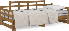 vidaXL Καναπές Κρεβάτι Συρόμενος Μελί 2x(90x190) εκ. από Μασίφ Πεύκο