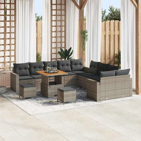 vidaXL Σετ Καναπέ Κήπου 13 pcs Γκρι συνθετικό ρατάν