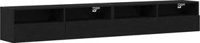 vidaXL Ντουλάπι Τηλεόρασης Τοίχου 2 pcs Μαύρη δρυς 100 x 30 x 30 cm