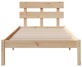 vidaXL Σκελετός Κρεβατιού Καφέ 90 x 190 cm Μασίφ ξύλο πεύκου