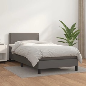 ΚΡΕΒΑΤΙ BOXSPRING ΜΕ ΣΤΡΩΜΑ ΓΚΡΙ 90X200 ΕΚ. ΑΠΟ ΣΥΝΘΕΤΙΚΟ ΔΕΡΜΑ 3141045