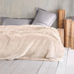 Κουβέρτα Βελουτέ Υπέρδιπλη (220x240) Rythmos Velour Μπεζ