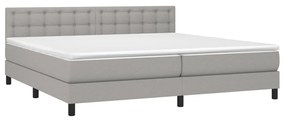 ΚΡΕΒΑΤΙ BOXSPRING ΜΕ ΣΤΡΩΜΑ ΑΝΟΙΧΤΟ ΓΚΡΙ 200X200 ΕΚ. ΥΦΑΣΜΑΤΙΝΟ 3140401