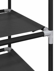 Ράφι παπουτσιών 10 επιπέδων μαύρο 33x33x174 cm - Μαύρο
