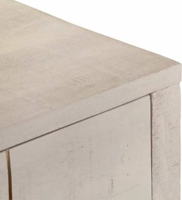 vidaXL Τραπέζι Κονσόλα Λευκό 110x35x75 εκ. Μασίφ Ξύλο Μάνγκο
