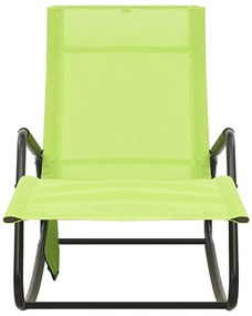 vidaXL Ξαπλώστρα Πράσινη από Ατσάλι και Textilene